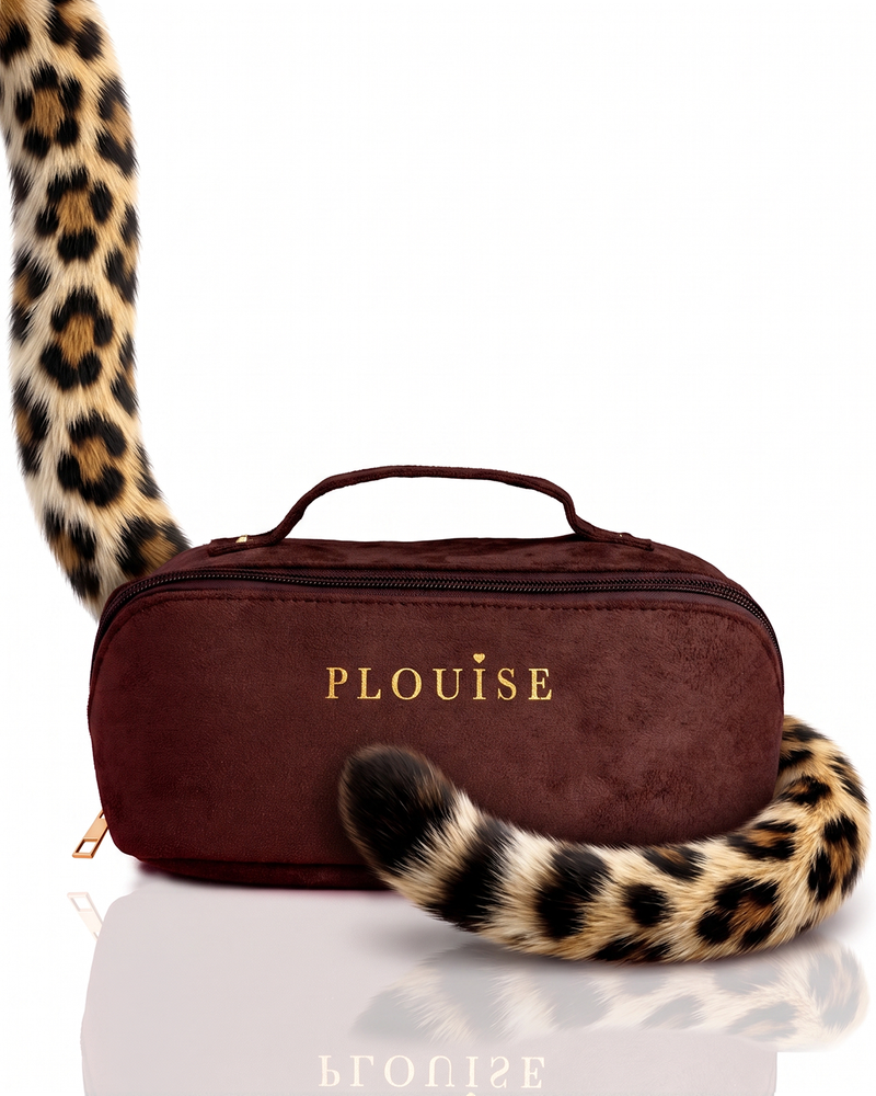 Bolso de maquillaje de gamuza sintética Cheetah Mode