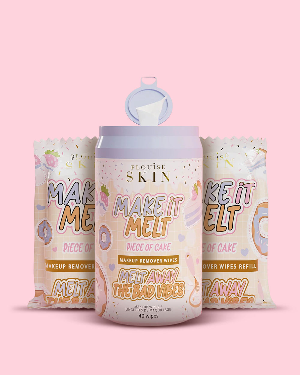 Pacote de lenços removedores de maquiagem Make It Melt
