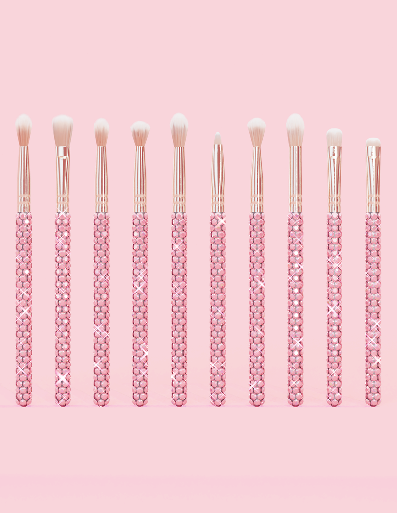 Conjunto de pincéis de maquiagem cristal de 20 peças para olhos e rosto