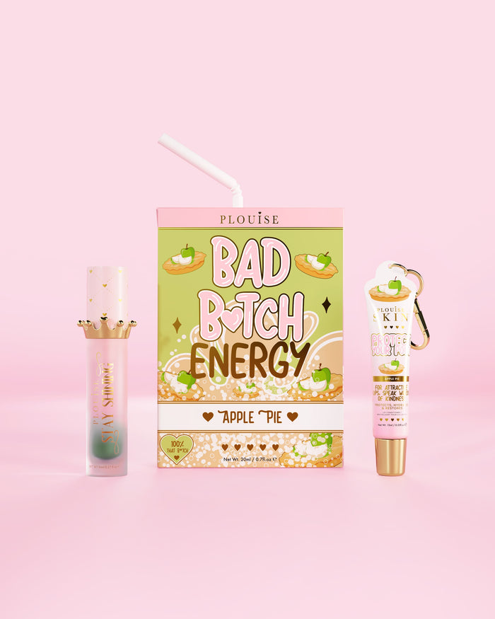 An Apple Pie Bad Bitch Energy de P.Louise com condicionador labial e óleo labial