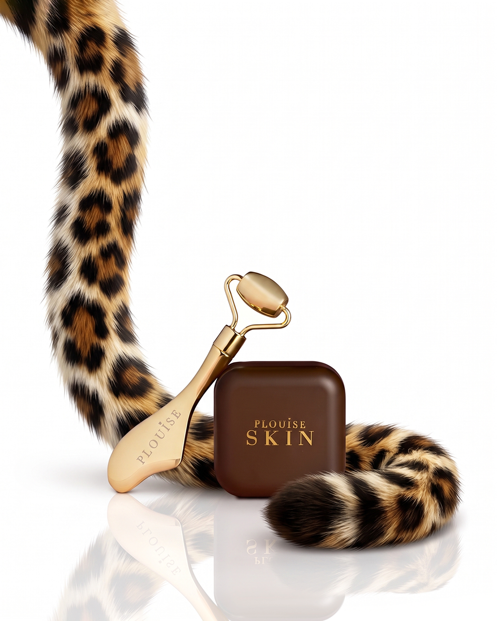 Juego de mascarilla facial Cheetah Sculpt And Slide, Gua Sha y rodillo facial