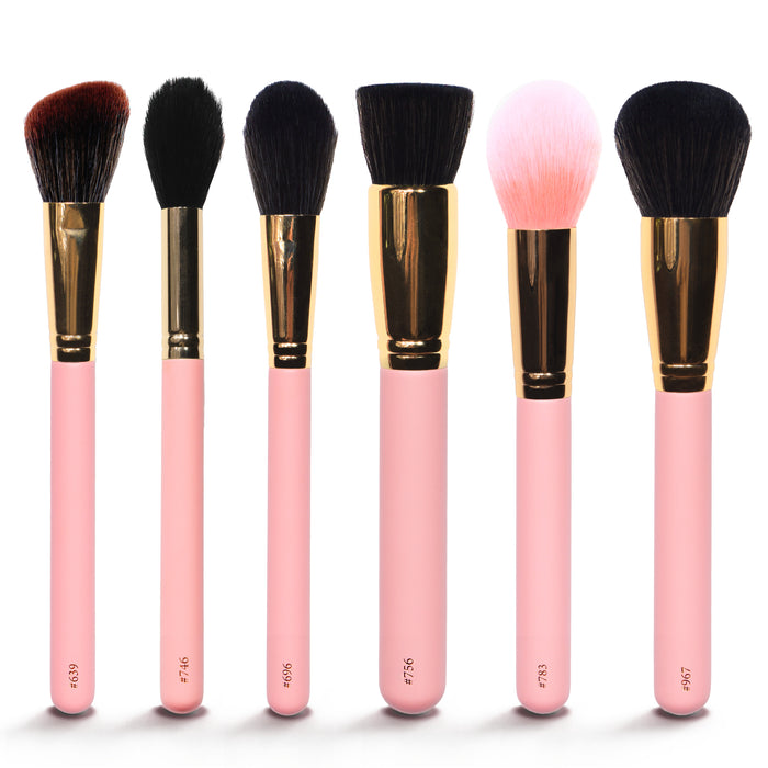 Conjunto completo de pincéis para rosto e corpo de 18 peças com bolsa de maquiagem