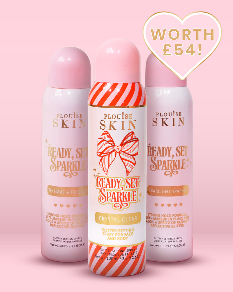 Conjunto pronto Trio de spray de configuração de brilho e brilho