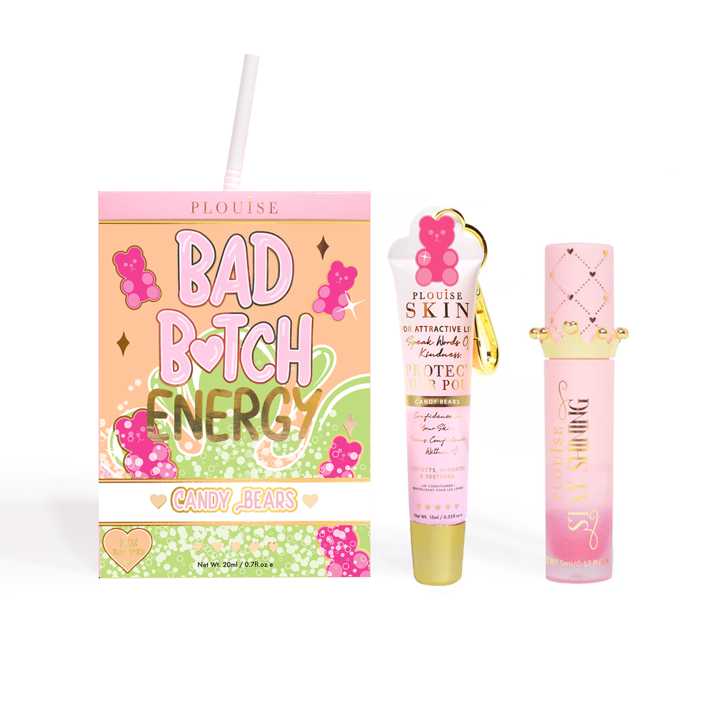 Duo de condicionador labial e óleo labial Bad Bitch Energy - morango