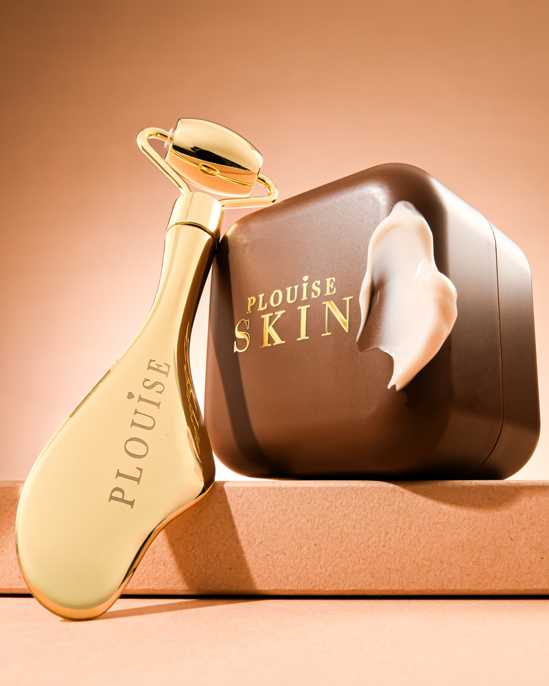 Conjunto de máscara facial Cheetah Sculpt e Slide, Gua Sha e rolo facial