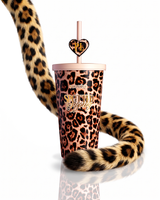 Copo Cheetah Spotted Bebendo 600ml em Aço Inoxidável