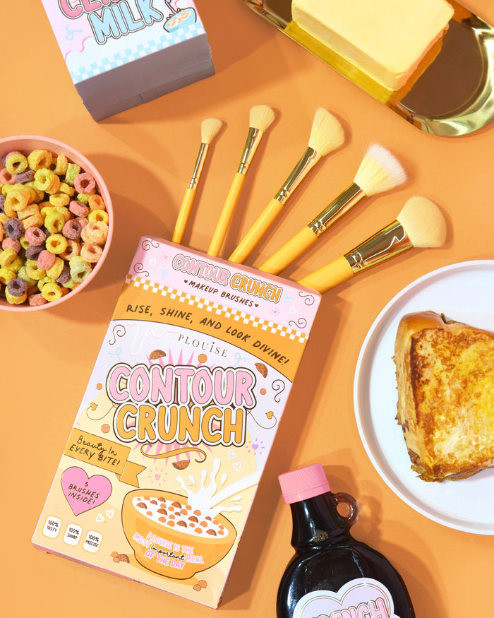 Conjunto de pincéis faciais amarelos de 5 peças Contour Crunch