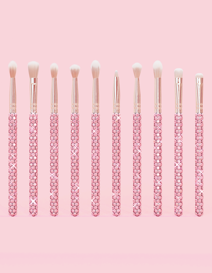Juego de brochas de maquillaje para rostro y ojos Crystal de 20 piezas