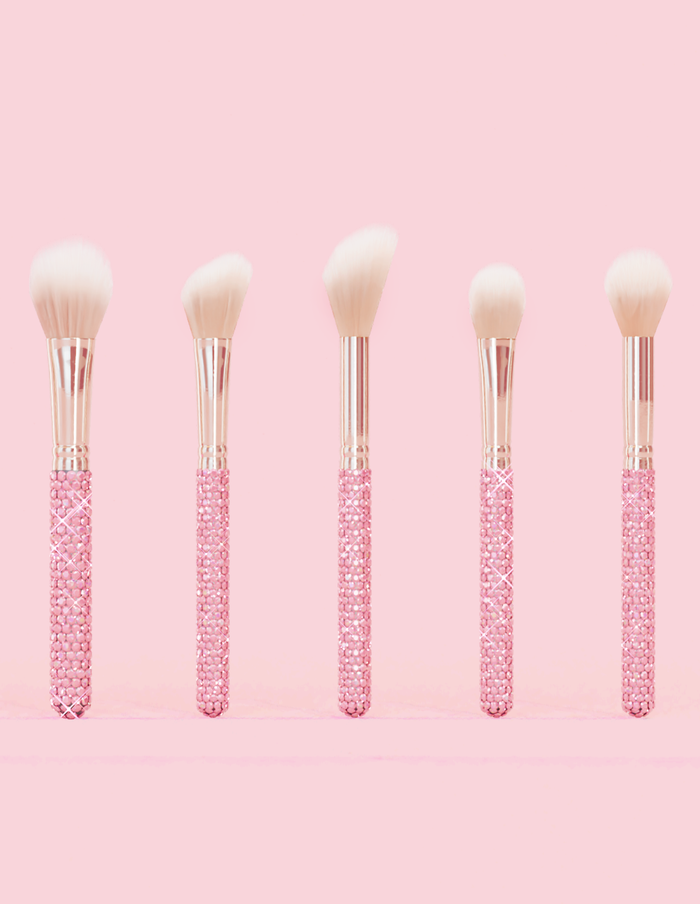 Juego de brochas de maquillaje para rostro y ojos Crystal de 20 piezas