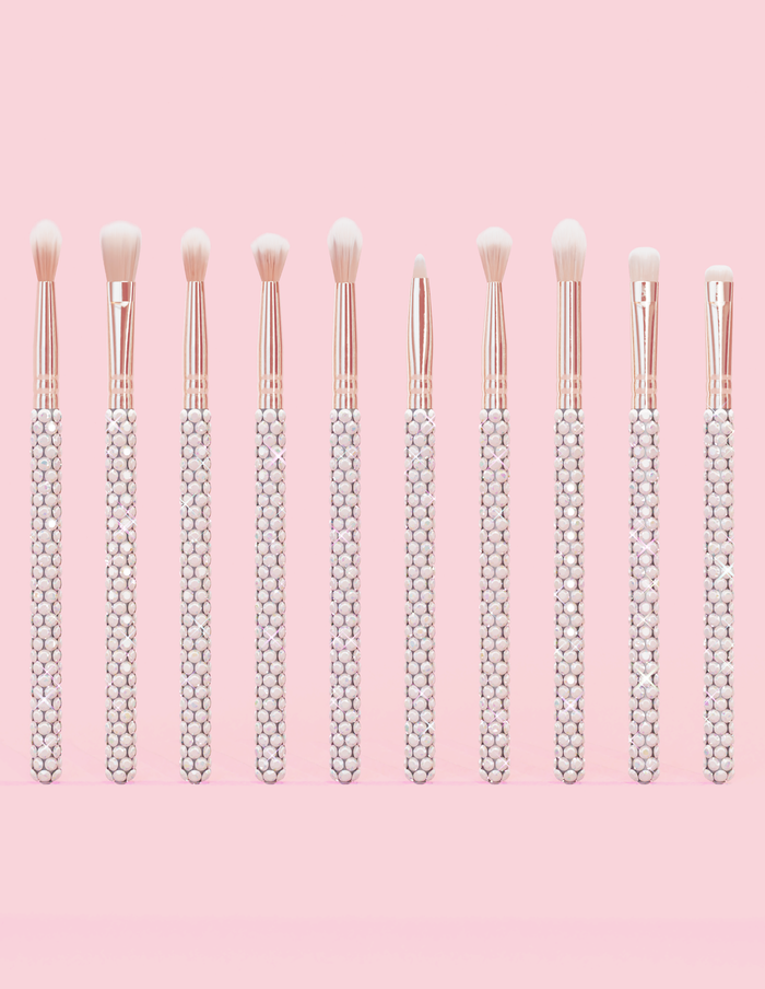 Juego de brochas de maquillaje para rostro y ojos Crystal de 20 piezas
