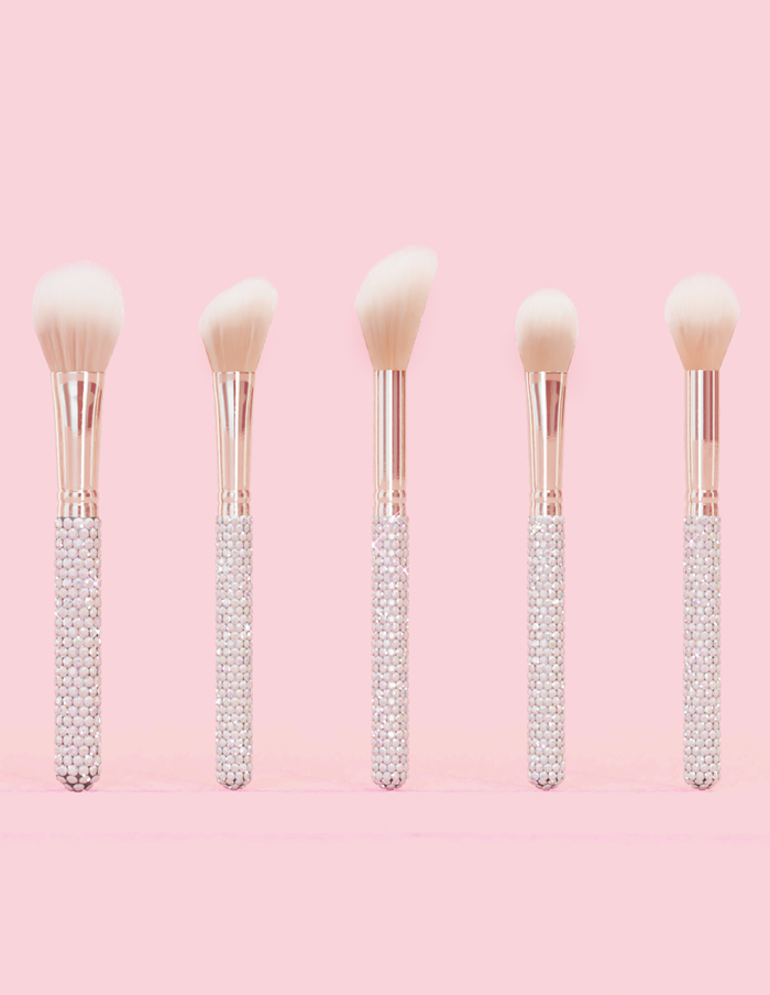 Juego de brochas de maquillaje para rostro y ojos Crystal de 20 piezas