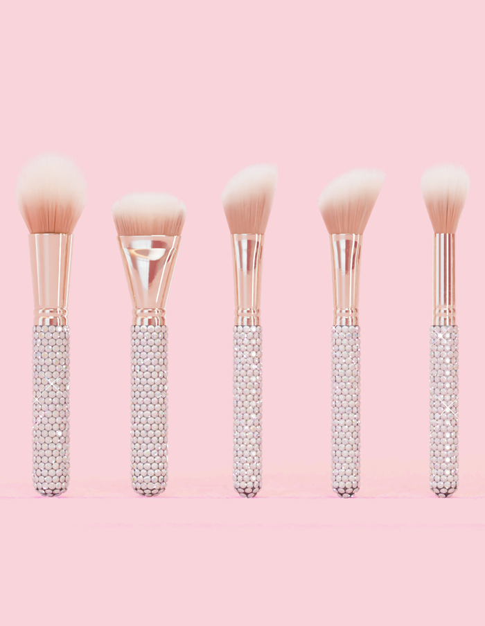 Juego de brochas de maquillaje para rostro y ojos Crystal de 20 piezas