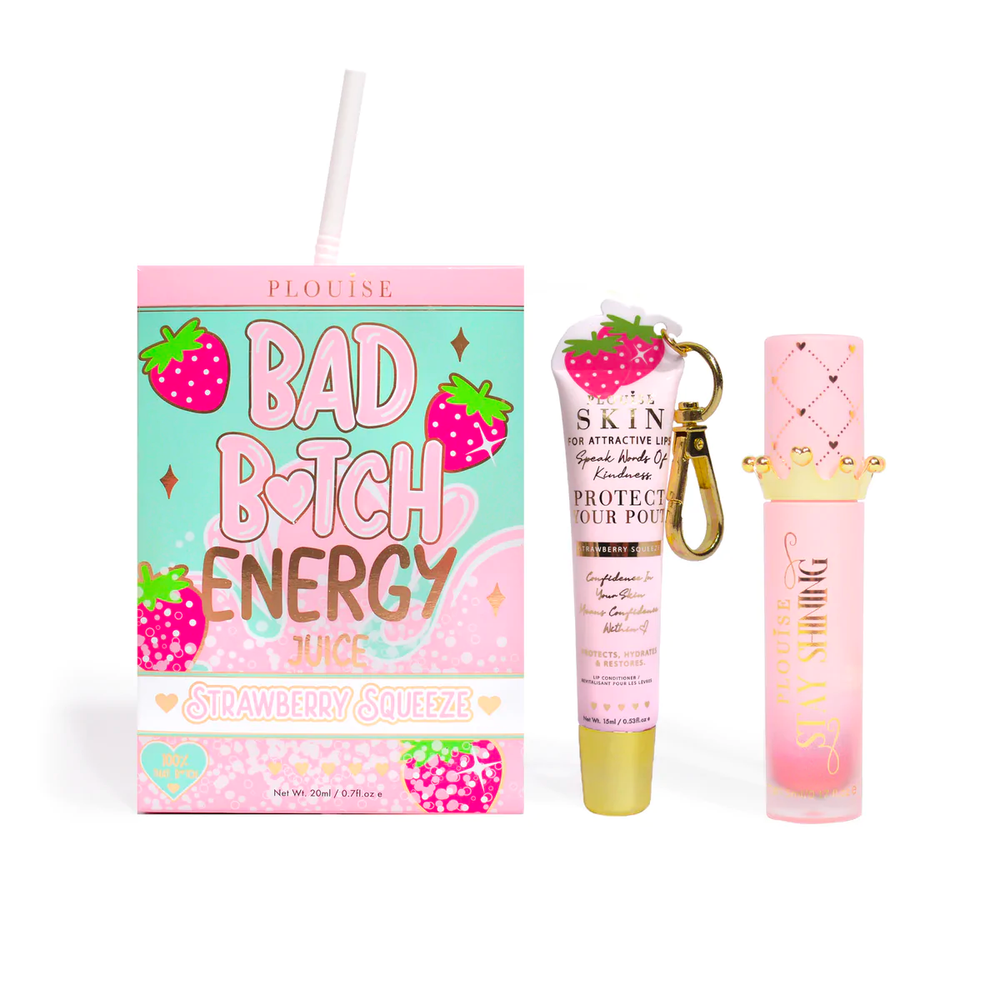 Duo de condicionador labial e óleo labial Bad Bitch Energy - morango