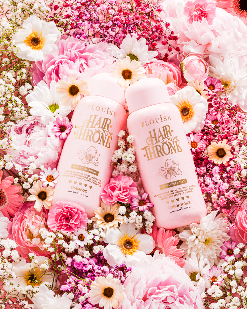 Conjunto exclusivo de shampoo e condicionador com perfume