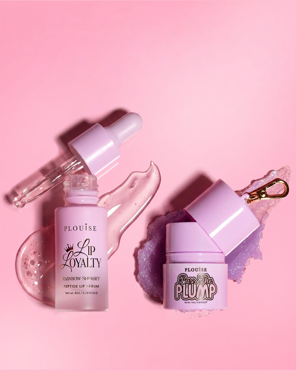 P.Louise Sippin Pretty Lip Duo em Rainbow Sherbet com soro labial pepetide de fidelidade labial e tratamento para lábios carnudos