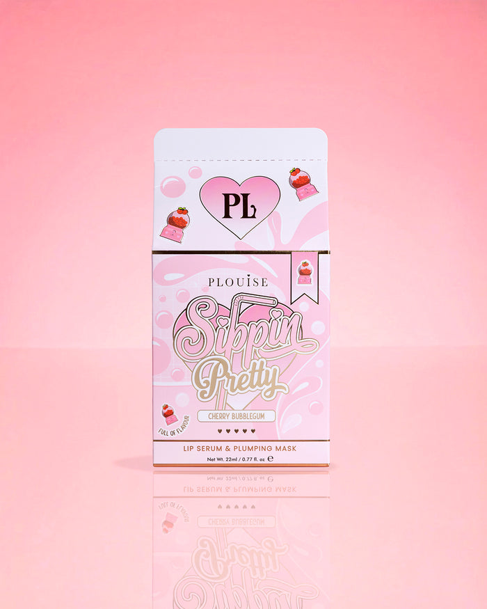 P.Louise Sippin Pretty Peptide Lip Serum e Tratamento Duo Cherry Bubblegum Embalagem