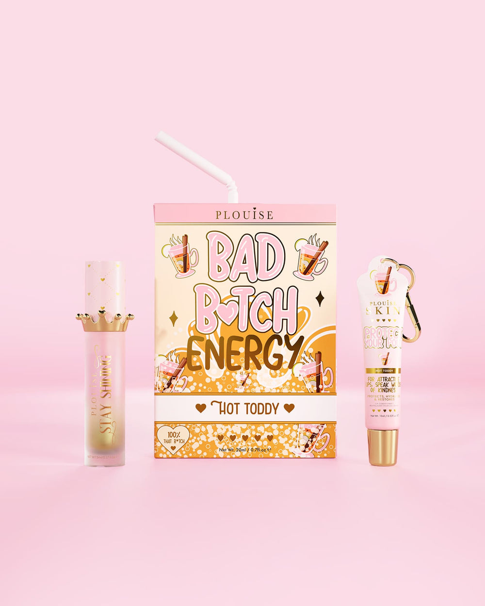 Duo de condicionador labial e óleo labial Bad Bitch Energy - morango