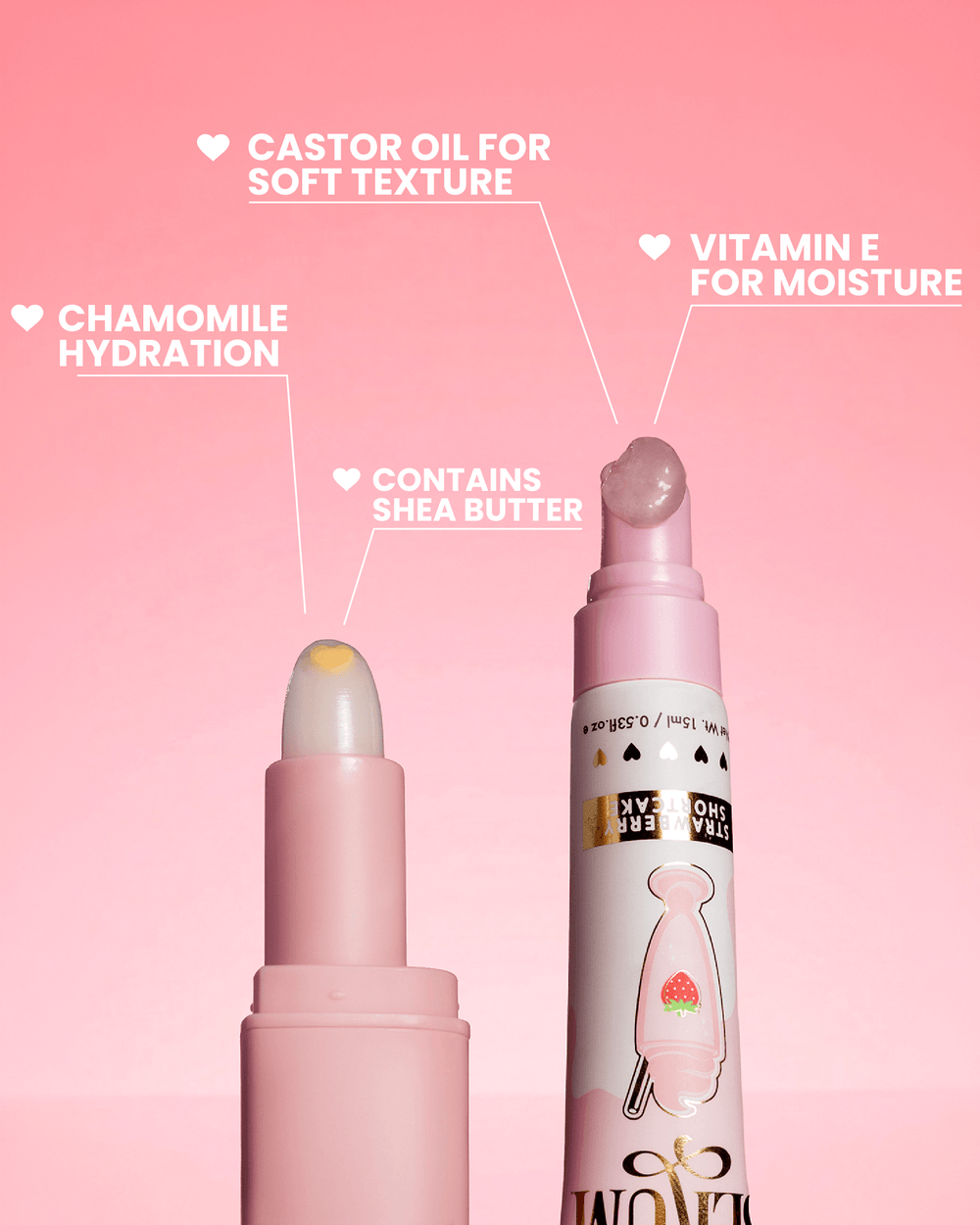 Duo de bálsamo labial e soro labial sonhador e cremoso
