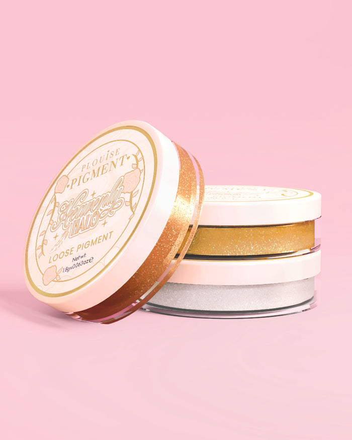 Três potes do conjunto de pigmentos de sombra com glitter solto P.Louise Secret Stardust