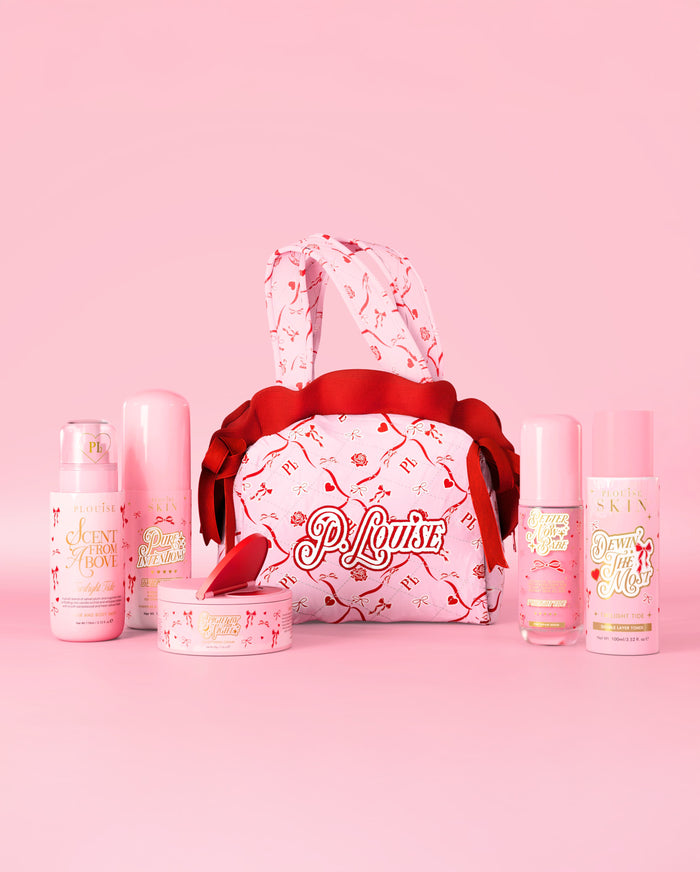 Kit essencial para cuidados com a pele e bolsa arco